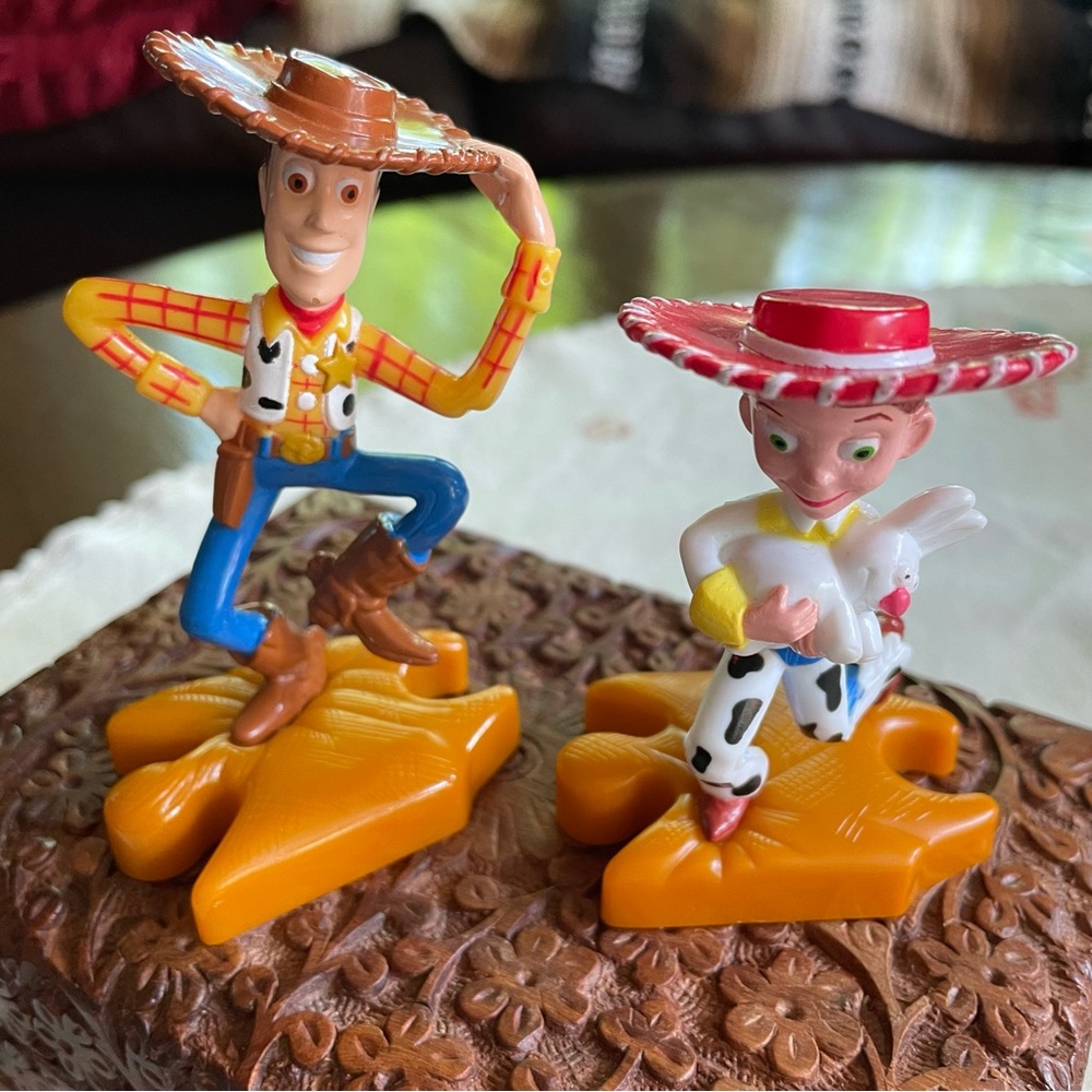 Vintage Disney Toy Story 2 McDonald's Happy Meal Interlocking Woody & Jessie 4" - Picture 11 of 11